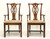 THOMASVILLE Solid Cherry Chippendale Straight Leg Dining Armchairs - Pair
