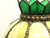 SOLD - Mid 20th Century Green Tulip Slag Glass Pendant Light