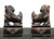 Mid 20th Century Carved Soapstone Sculptures Chocolate Colored Foo Dogs - Pair