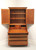 SOLD - Mid 20th Century Cherry Chippendale Secretary Desk w/ Blind Door Bookcase, Attributed to BENBOW'S
