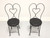 SOLD - Wrought Iron Mid 20th Century Ice Cream Parlor / Bistro Chairs - Pair