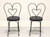 SOLD - Wrought Iron Mid 20th Century Ice Cream Parlor / Bistro Chairs - Pair