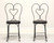 SOLD - Wrought Iron Mid 20th Century Ice Cream Parlor / Bistro Chairs - Pair