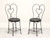 SOLD - Wrought Iron Mid 20th Century Ice Cream Parlor / Bistro Chairs - Pair