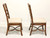 SOLD - Faux Bamboo Rattan Asian Influenced Dining Side Chairs - Pair B