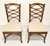 SOLD - Faux Bamboo Rattan Asian Influenced Dining Side Chairs - Pair A