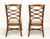 SOLD - Faux Bamboo Rattan Asian Influenced Dining Side Chairs - Pair A