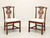 SOLD - BAKER Historic Charleston Mahogany Chippendale Straight Leg Dining Side Chairs - Pair A