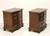 SOLD - DREXEL HERITAGE Heirlooms Flame Mahogany Chippendale Serpentine Nightstands - Pair