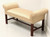 SOLD - Chippendale Mahogany Frame Upholstered Scroll Arm Bench