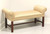 SOLD - Chippendale Mahogany Frame Upholstered Scroll Arm Bench