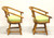 SOLD - FICKS REED Mid 20th Century Faux Bamboo Rattan Swivel Chairs - Pair B