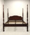 SOLD - LINK-TAYLOR Heirloom Solid Mahogany Chippendale King Size Rice Carved Four Poster Bed