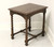 SOLD - HENREDON Dark Oak French Country Side Table with Barley Twist Legs & Stretcher