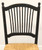 SOLD - Late 20th Century Distressed Black Cottage Style Dining Side Chairs with Rush Seats - Pair B
