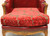 SOLD - Late 19th Century French Provincial Louis XV Style Red Leather Wing Back Chairs - Pair
