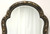 SOLD - Mid 20th Century Hand Painted Black Lacquer Chinoiserie Beveled Wall Mirror