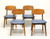 SOLD - HEYWOOD WAKEFIELD Mid 20th Century Modern Oak Dining Side Chairs - Set of 4