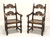 GRAND RAPIDS BOOKCASE and Chair Co Early 20th Century Oak Gothic Revival Dining Armchairs - Pair 