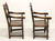 GRAND RAPIDS BOOKCASE and Chair Co Early 20th Century Oak Gothic Revival Dining Armchairs - Pair 