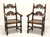 SOLD - GRAND RAPIDS BOOKCASE and Chair Co Antique Early 20th Century Oak Gothic Revival Dining Armchairs - Pair 