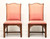 SOLD - Mid 20th Century Cherry Asian Inspired Dining Side Chairs - Pair B