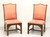 SOLD - Mid 20th Century Cherry Asian Inspired Dining Side Chairs - Pair B