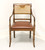 SOLD - Faux Bamboo Regency Style Spider Web Cane Armchair