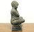 SOLD - Patinated Bronze Seated Boy Holding Fish Sculpture