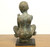 SOLD - Patinated Bronze Seated Boy Holding Fish Sculpture