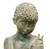 SOLD - Patinated Bronze Seated Boy Holding Fish Sculpture