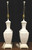 1960's Asian Chinoiserie White Porcelain Table Lamps - Pair