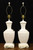 1960's Asian Chinoiserie White Porcelain Table Lamps - Pair