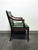 SOLD - HANCOCK & MOORE Green Leather Banker Accent Chair w Nailhead Trim