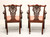SOLD - MAITLAND SMITH Mahogany Chinese Chippendale Fretwork Dining Armchairs - Pair