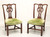 SOLD - CRAFTIQUE Mahogany Chippendale Style Straight Leg Dining Side Chairs - Pair B