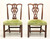 SOLD - CRAFTIQUE Mahogany Chippendale Style Straight Leg Dining Side Chairs - Pair B