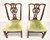 SOLD - CRAFTIQUE Mahogany Chippendale Style Straight Leg Dining Side Chairs - Pair A