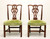 SOLD - CRAFTIQUE Mahogany Chippendale Style Straight Leg Dining Side Chairs - Pair A