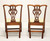 SOLD - CRAFTIQUE Mahogany Chippendale Style Straight Leg Dining Side Chairs - Pair A