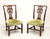 SOLD - CRAFTIQUE Mahogany Chippendale Style Straight Leg Dining Side Chairs - Pair A