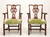 SOLD - CRAFTIQUE Mahogany Chippendale Style Straight Leg Dining Armchairs - Pair