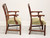 SOLD - CRAFTIQUE Mahogany Chippendale Style Straight Leg Dining Armchairs - Pair