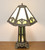 Early 20th Century Bronze Art Deco Green Slag Glass Table Lamp