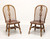 SOLD - ETHAN ALLEN Royal Charter Oak Jacobean Windsor Dining Side Chairs - Pair C