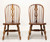 SOLD - ETHAN ALLEN Royal Charter Oak Jacobean Windsor Dining Side Chairs - Pair C