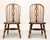 SOLD - ETHAN ALLEN Royal Charter Oak Jacobean Windsor Dining Side Chairs - Pair B