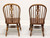 SOLD - ETHAN ALLEN Royal Charter Oak Jacobean Windsor Dining Side Chairs - Pair B