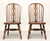 SOLD - ETHAN ALLEN Royal Charter Oak Jacobean Windsor Dining Side Chairs - Pair A