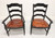 Late 20th Century Cottage Farmhouse Dining Armchairs - Pair